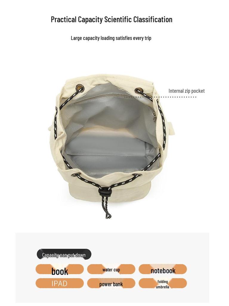 Korean-Style Large Capacity Drawstring Backpack for Outdoor Sports & Casual Use