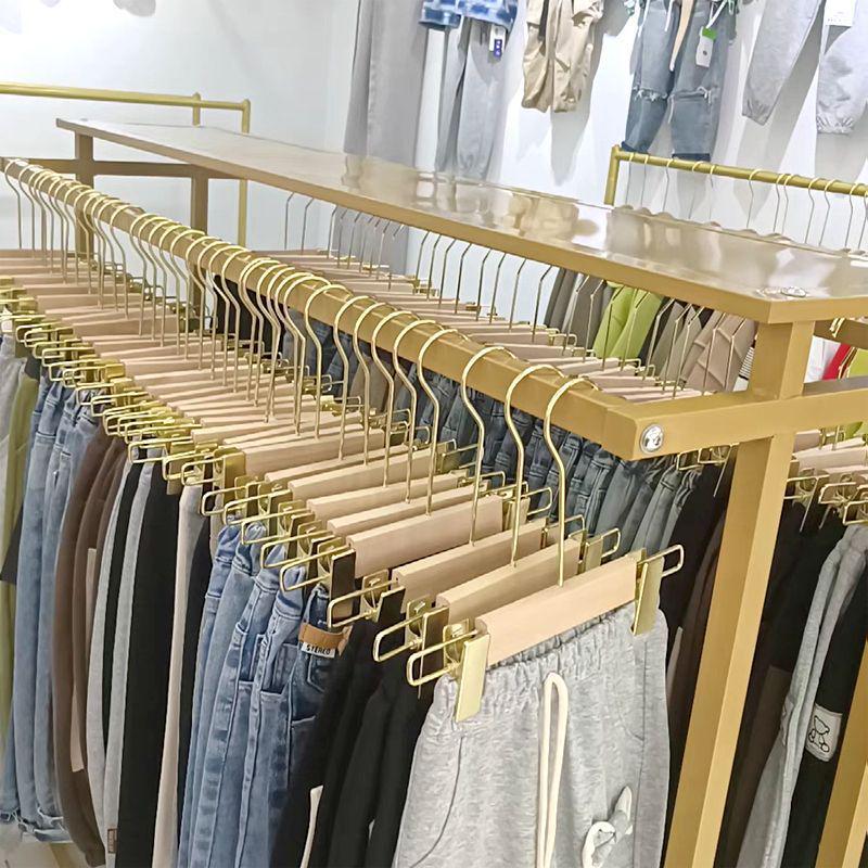 Double Row Floor-Standing Clothing Display Rack for Men & Women