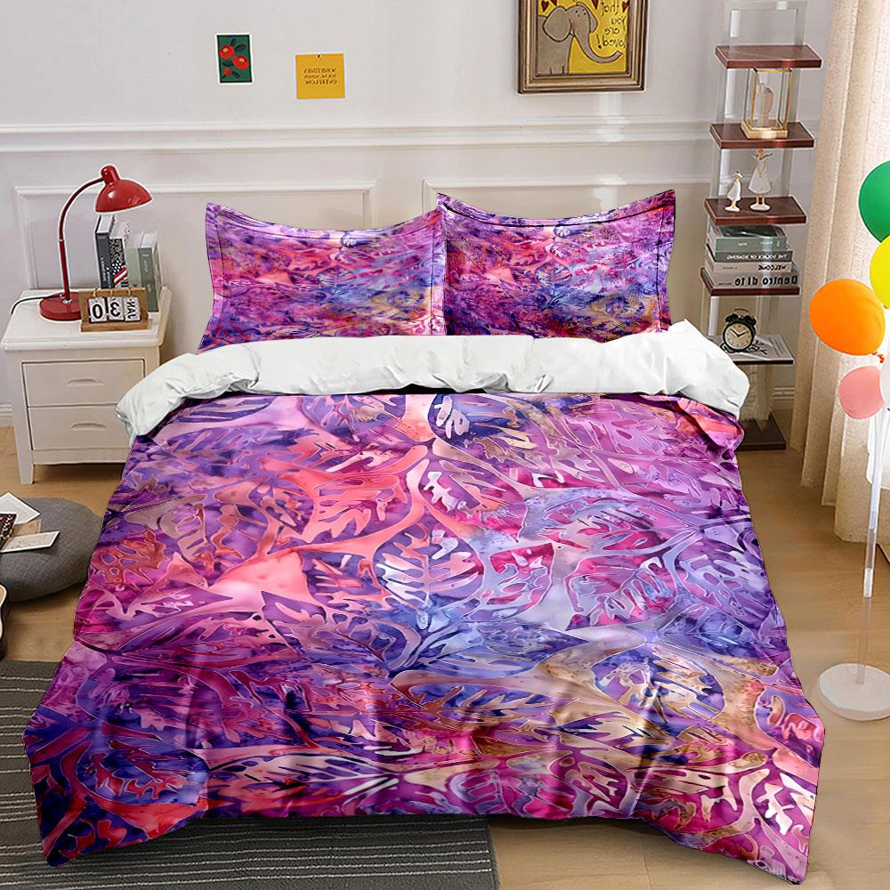Colorful Tropical Leaves. Bedding Sets Duvet Cover Sets Duvet Covers Pillowcases(1 * Duvet Cover 2 * Pillowcases, Without Duvet Insert)