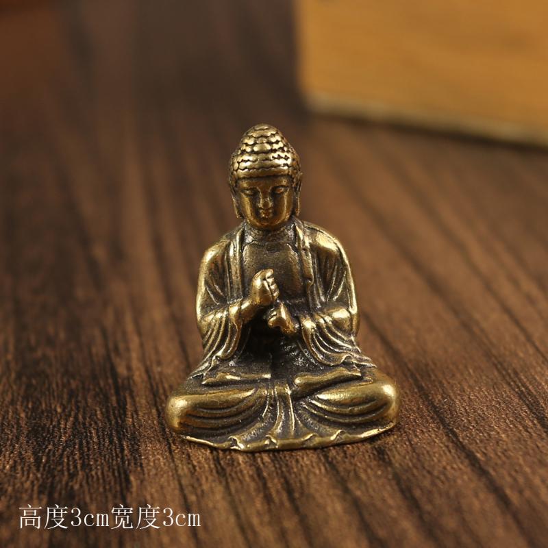 Mini Buddha Statues Copper Home Decoration Desktop Decor Sitting Miniature Home Office Desk Car Figurines Crafts Ornament New