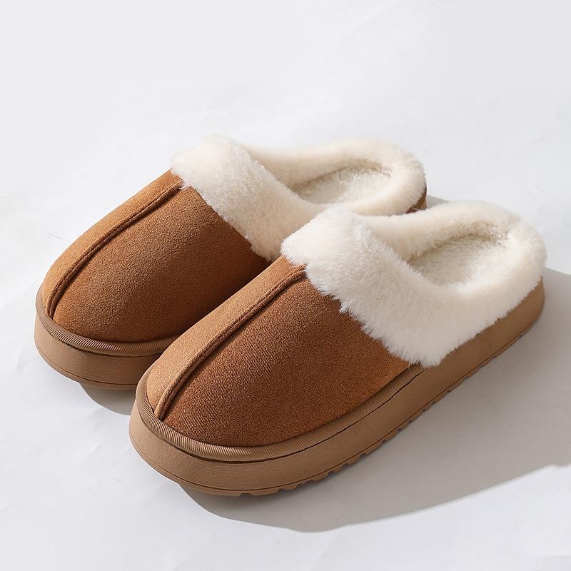 New autumn and winter cotton slippers women's home household couple indoor and outdoor warm thick-bottomed fluffy slippers men
