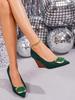 Women's Spring Suede Wedge Heels: French Style, Low-Cut, Metal Buckle, Professional Look