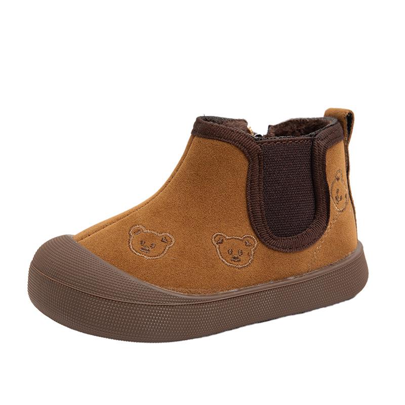 

2024 Зимние хлопковые туфли на мягкой подошве с флисовой подкладкой для детей (Non-Slip) Size 22 (14.0cm) верблюд