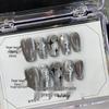 High-End Glitter Cat Eye Gel Press-On Nails - Skin-Tone Flattering False Nail Tips