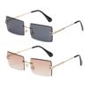 2PCS Women and Men Fashion Sunglasses UV400 Shades Rectangle Sun Glasses Rimless Summer Fashion Eyewear