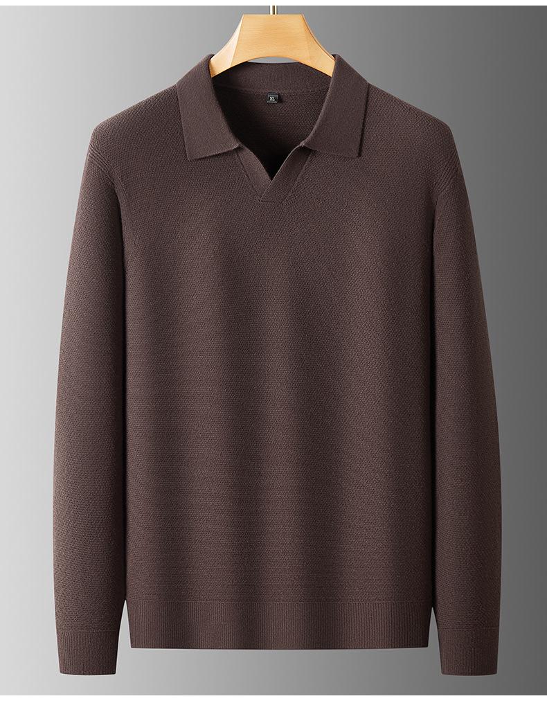 Fat Little Brother Men's Plus Size Lapel Sweater - Trendy Base Layer for Autumn/Winter 2025.