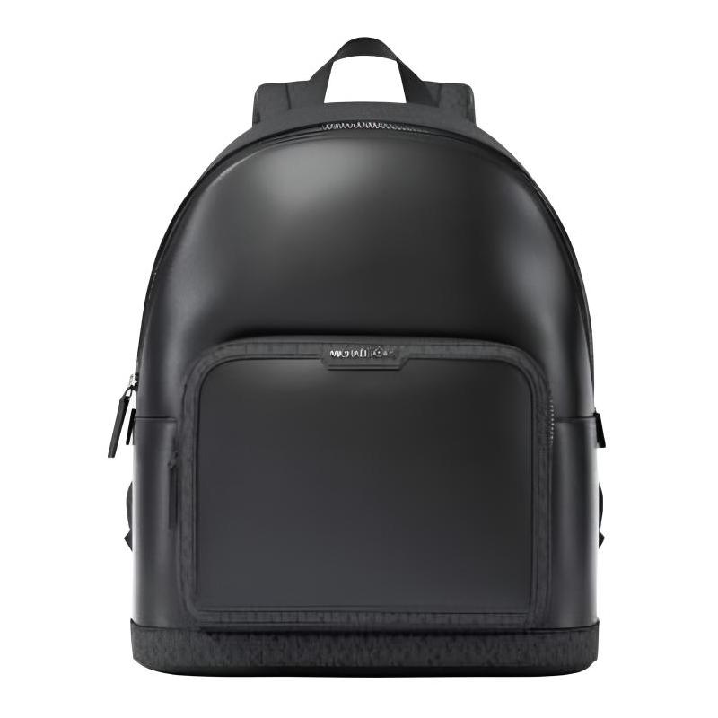 MICHAEL KORS COOPER pebbled logo printed canvas bronze hardware leather backpack medium men s black чёрный