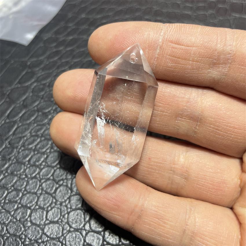 Natural  Clear Crystal Quartz 6 Sided Facet Vogel Style Double Termination Wand Point Tibet Himalayan High Altitude Reiki Healin
