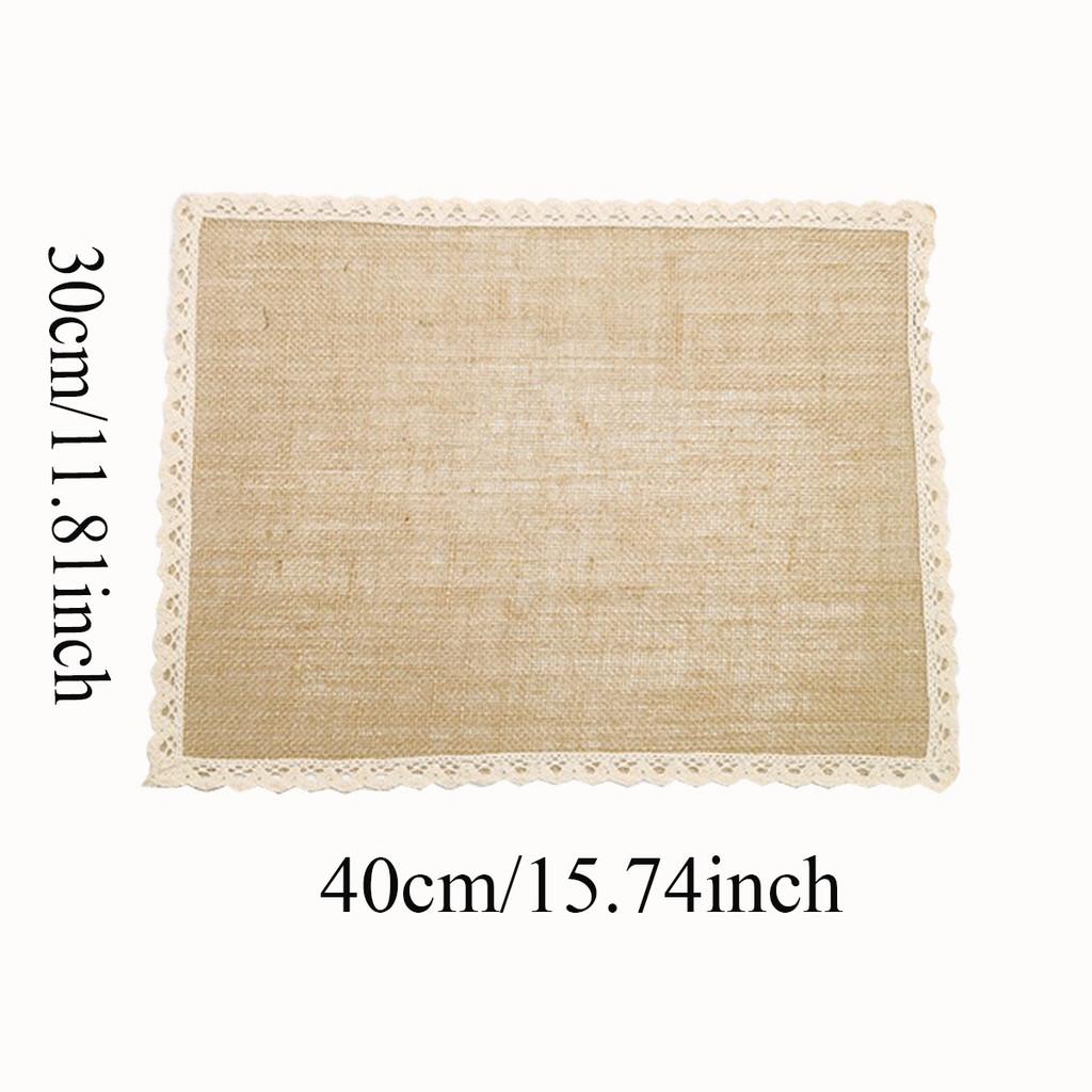 Sottopiatti Rotondi in Juta Naturale con Motivo Floreale Ecologico Vintage Decorazione da Pranzo per Uso Domestico