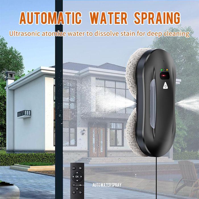 Robot window cleaner - Robot window wash 5600Pa - Automatic spraying - 3 cleaning modes - Remote control & 10 cleaning cloths