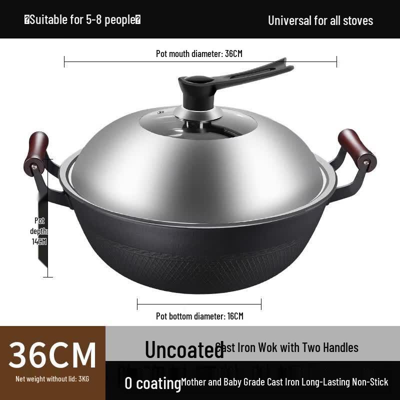 Zijin He s Refined Cast Iron Wok with Lid