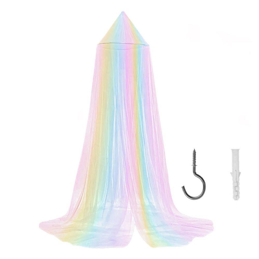 Princess Style Dome Mosquito Net Rainbow Color Bed Tent Universal Bed Canopy  Summer