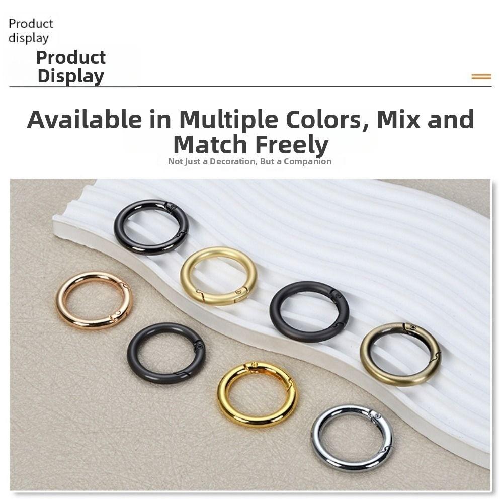 Black O-Ring Buckles Clips Zinc Alloy Round Push Trigger Snap Hooks New Purses Handbags Carabiner