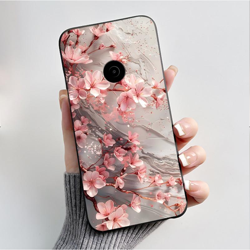 Θήκη Κινητού με Σχέδιο Για Nokia 110 4G 2023 Fundas Coque Μαύρο Κάλυμμα από Μαλακή Σιλικόνη Χαριτωμένο Κάλυμμα με Σχέδιο Λουλουδιών Καρτούν Capa