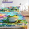 Frog Pattern Bedding Quilt Set Quilt Cover Pillowcase Home Decoration Birthday Gift (1 * duvet cover + 2 * pillowcase, without core)