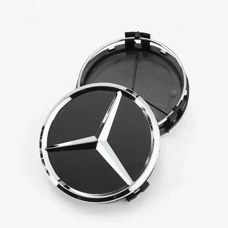 XFSEA1 New C200 E200 For Mercedes Benz 4pcs 75mm modified car wheel hub center cover suitable for Mercedes Benz A B C E S Gla Glb Glc