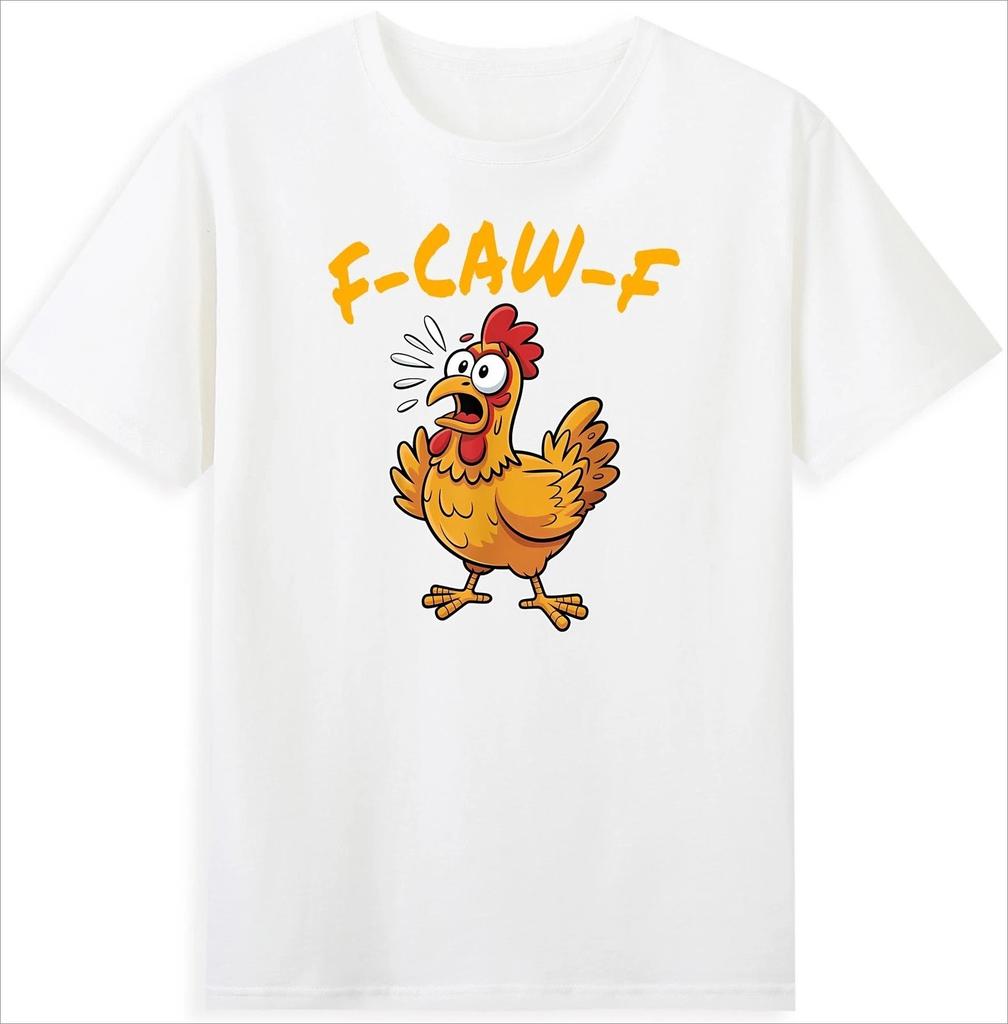 F-caw-f Chicken Funny F Caw F Chicken Graphic Meme Quote Retro Men's T-shirt Comfortable and Breathable Fashion Men's Clothing