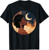 African American Woman, Space,Celestial Curls and Moonlight T-Shirt