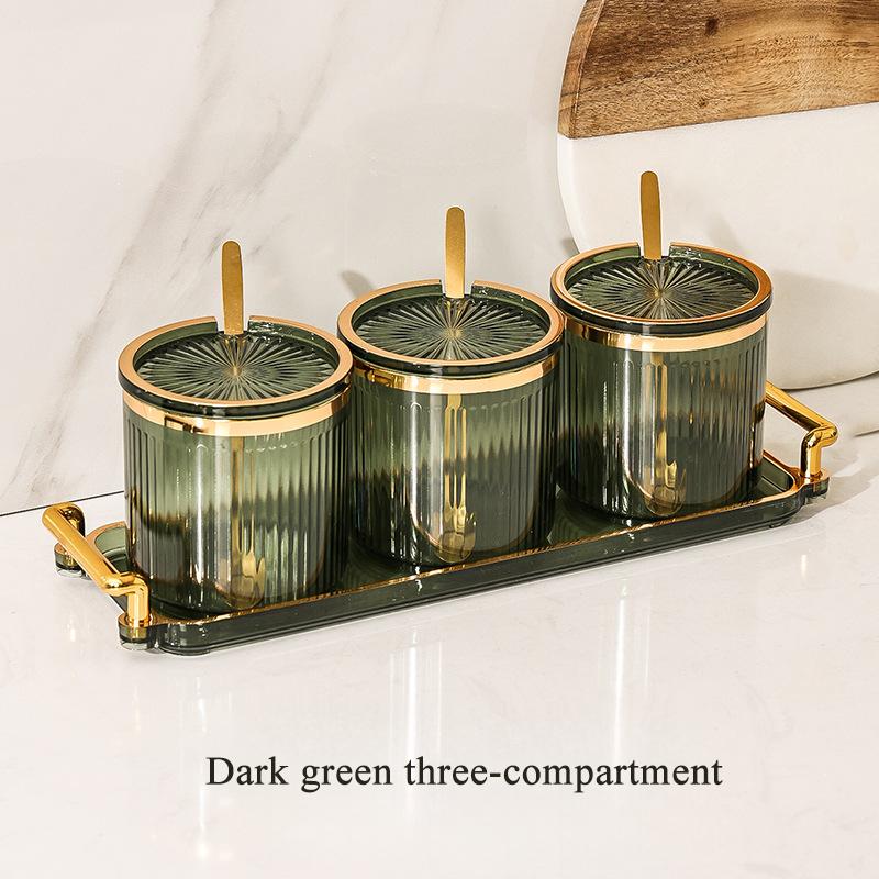 

Изысканная банка для хранения приправ, европейская легкая роскошь, 3 рамки, 4 рамки, бытовая, кухонная темно-зеленого