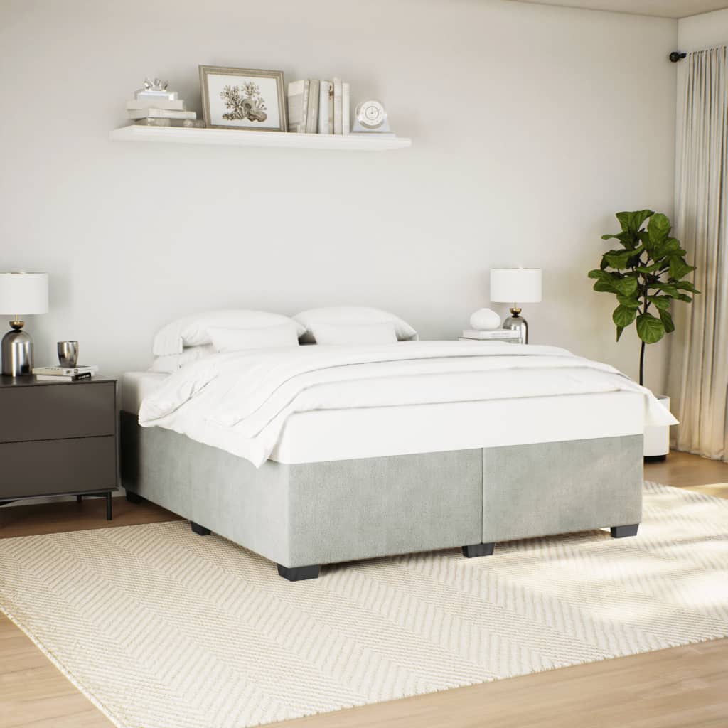 Bed Frame without Mattress Light Grey 200x200 cm Velvet