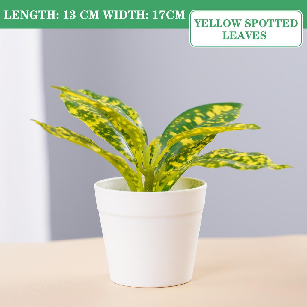 Artificial Potted Plants Small Simulated Green Plants for Home Decor, Office Desk, Indoor Landscape, Creative Fake Leaf Decor