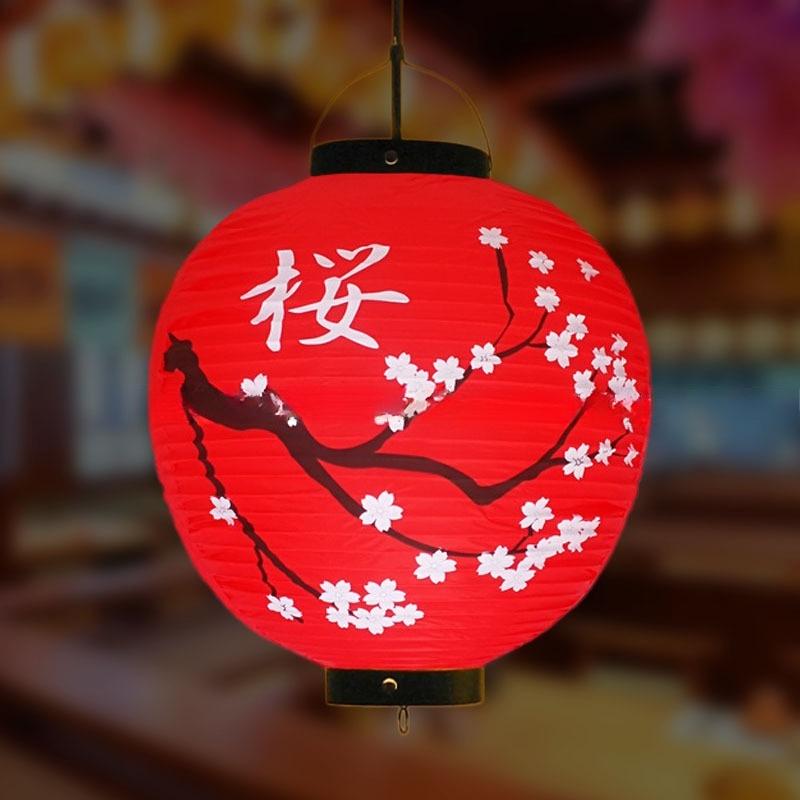 Red/Beige 30cm PVC Waterproof Japanese Lantern Korean Ramen Sashimi Izakaya Cuisine Shop Restaurant Decor Traditional Lantern