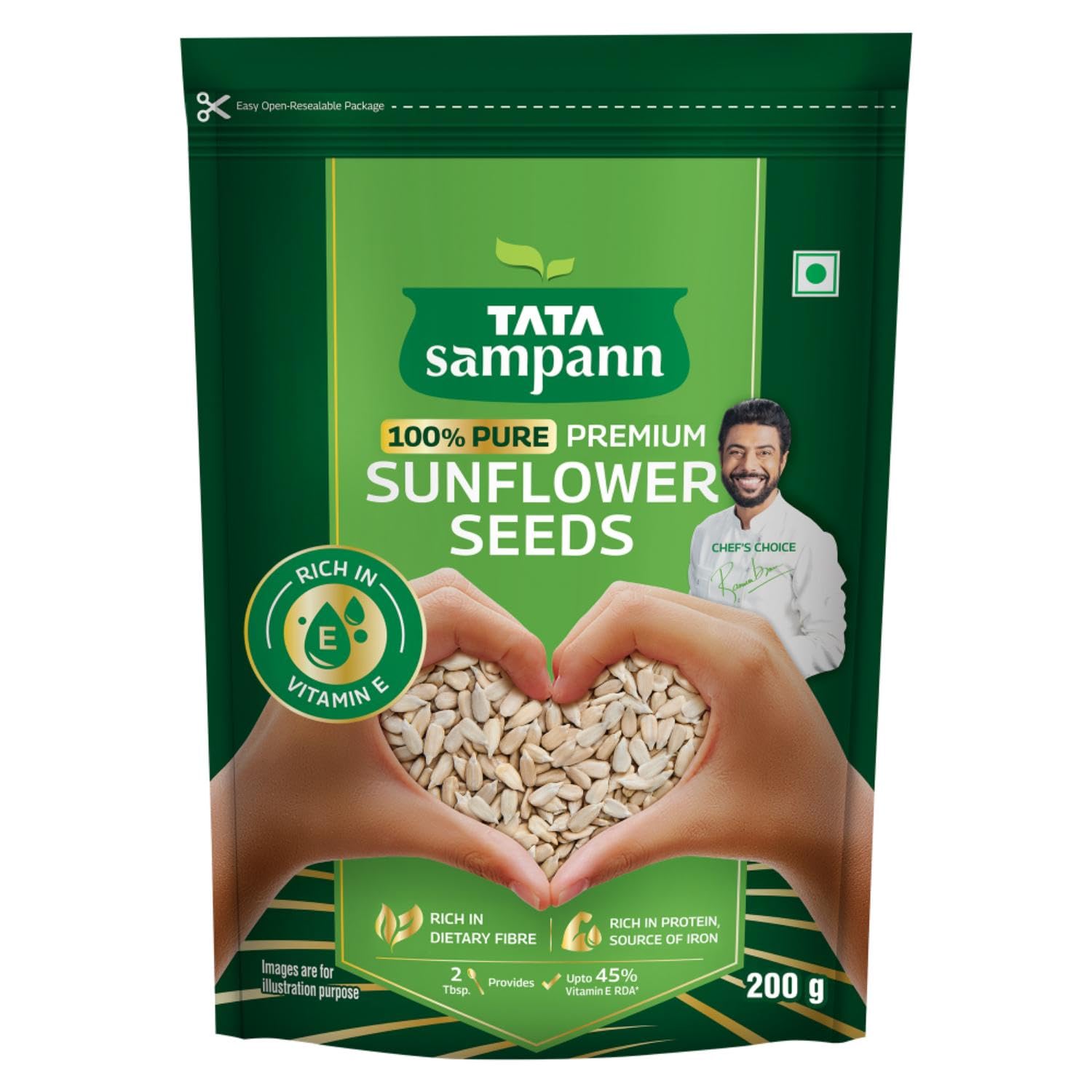 

Tata Sampann Premium Sunflower Seeds 200g Pack | Pure, Unroasted, High Protein Snack Rich In Fibre, Iron & Vitamin E For Everyday Nutrition