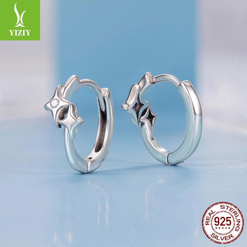 Shining Star Ear Buckle Earrings Women'S Dream Fashion Star S925 Sterling Silver Ear Ring Earrings