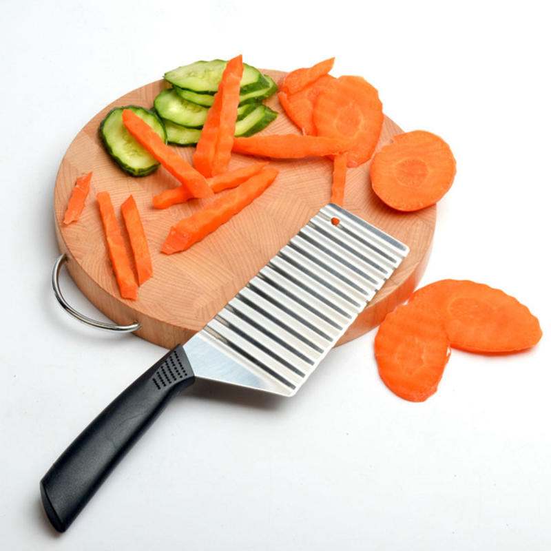 Stainless Steel French Fries Cutter Potato Wavy Slicer Vegetable Chopper Kitchen Tool for Chips Making Fruit Peeler