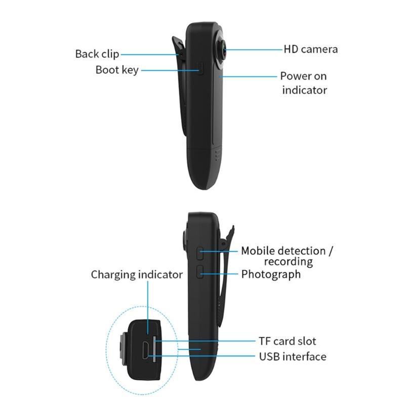 A18 Wearable Sports Camera 1080P Resolution Night Mode For Travel And Security Lightweighted