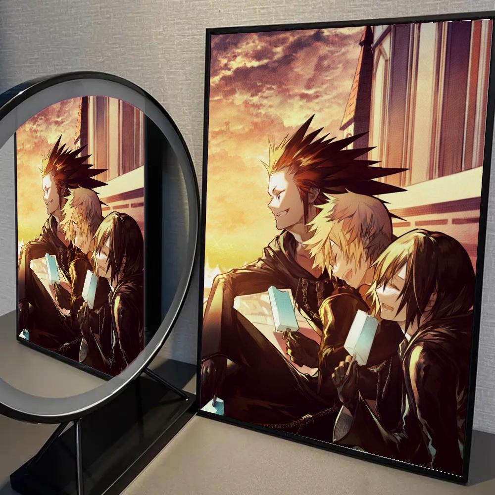 1pc Nordic Kingdom Hearts Anime Poster Self-adhesive Art Waterproof Paper Sticker Coffee House Bar Room Wall Decor