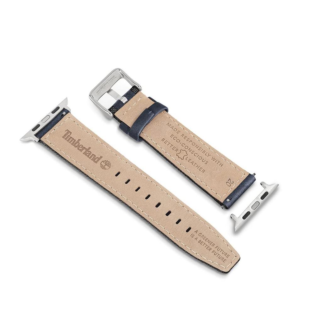 Timberland BAINBRIDGE L Blått Läder för Herr och Apple Watch Smartwatch TDOUL0000406 Rem, 22 mm, Dam, Kompatibel,