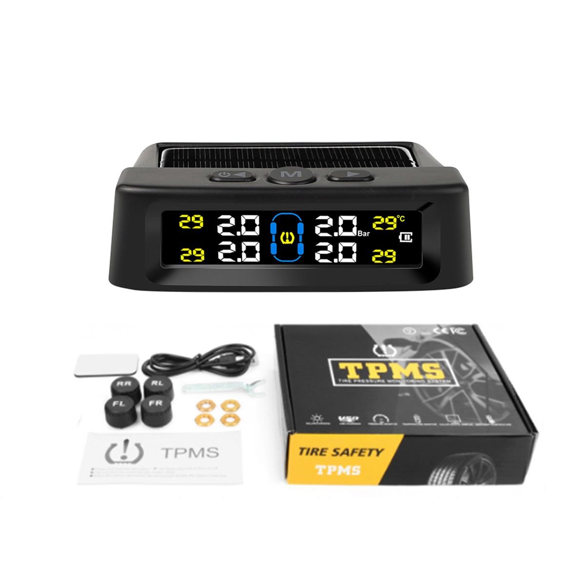 Saules TPMS automašīnas riepu spiediena trauksmes