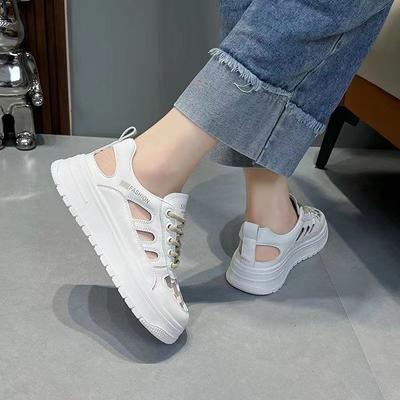 Summer Thin Hollow Mesh Little White Shoes Women's Sandals New Breathable Versatile Student Leisure Sports Board Shoes
