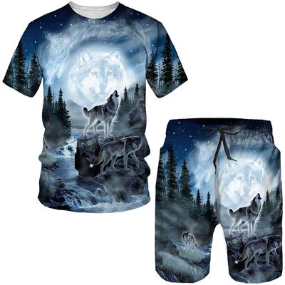 Classica Lupo 3D Stampa T-shirt/Set Estate Uomo Donna T-shirt e pantaloncini Tuta Personalità Jogging Tuta Hip Hop Abbigliamento streetwear