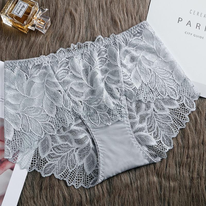 

Трусики великого розміру Sexy Lace Жіночі труси з порожнистим вирізом Завищена талія Бавовняні промежовісні труси Шорти для хлопчика 100кг L світло-сірого кольору