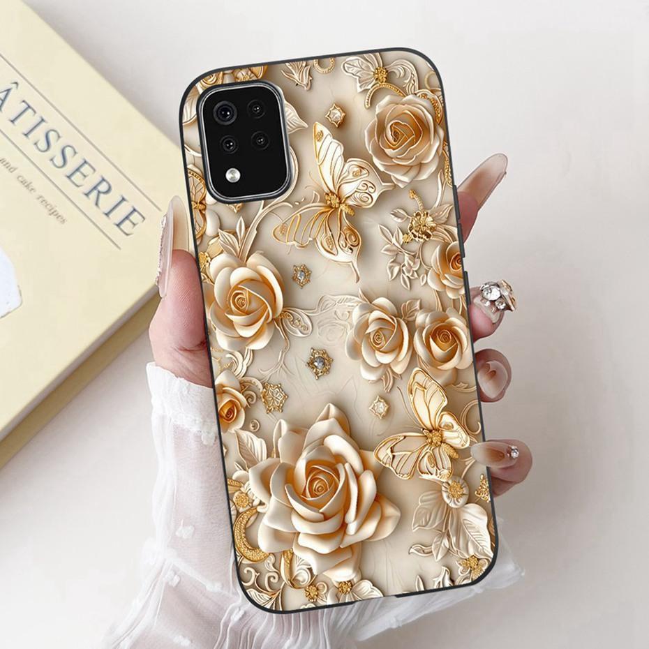 Beautiful Floral Painting Phone Case For LG K42 K52 K62 2020 Black Silicone Soft Cover For LG K62+ K52 (Brazil) Cases Bumpers