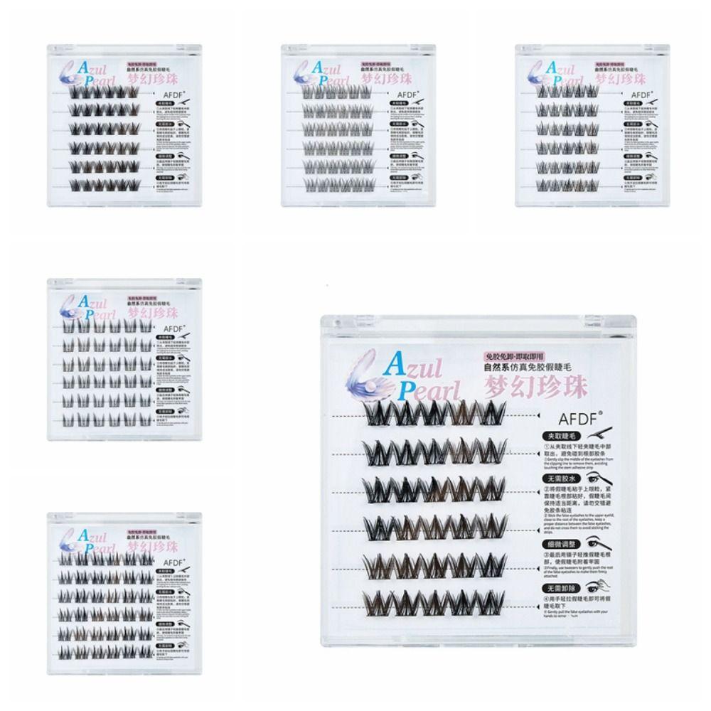 DIY Self-adhesive False Eyelashes Clusters Segmented Eyelashes Bundles Glue-Free Fake Lashes  Party
