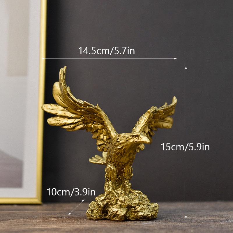 Nordic Resin Golden Eagle Dyrefigurer Hawk Statue Håndverk Skulptur Ornament Hjem Stue Kontor Skrivebordsskap Dekor