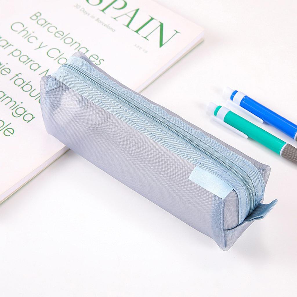 Transparent Mesh Storage Bag Cosmetic Makeup Organizer Travel Toiletry Bag 20.5*12cm 20*6cm Lipstick Storage Pouch Pencil Case