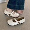 French New Round Head Ballet Single Shoes Women's 2025 Soft Sole Spring and Autumn Flat Bottom Mary Jane Shoes Versatile Evening Doudou Shoes