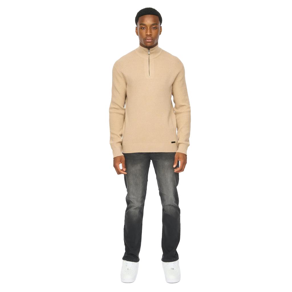 Duck and Cover Mens Potenza Knitted Quarter Zip Jumper