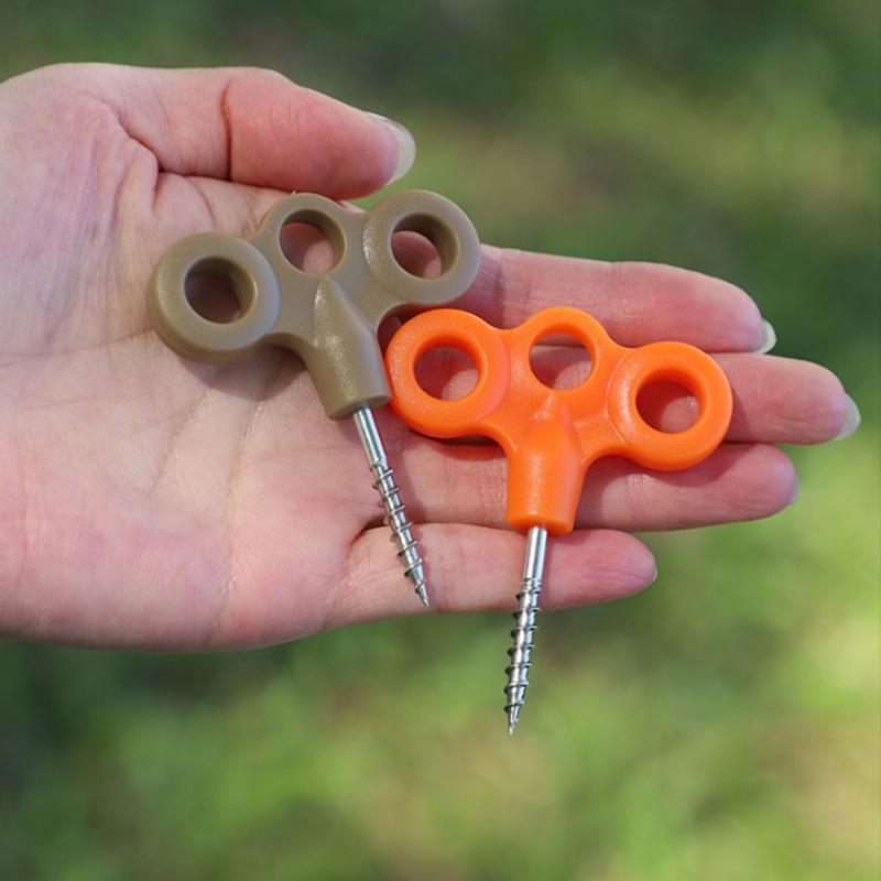 10Pcs Multi-Rope Fixing Ground Nails Stainless Steel Ground Anchors For Camping Hiking Trampoline Tents Heavy Duty For Outdoor