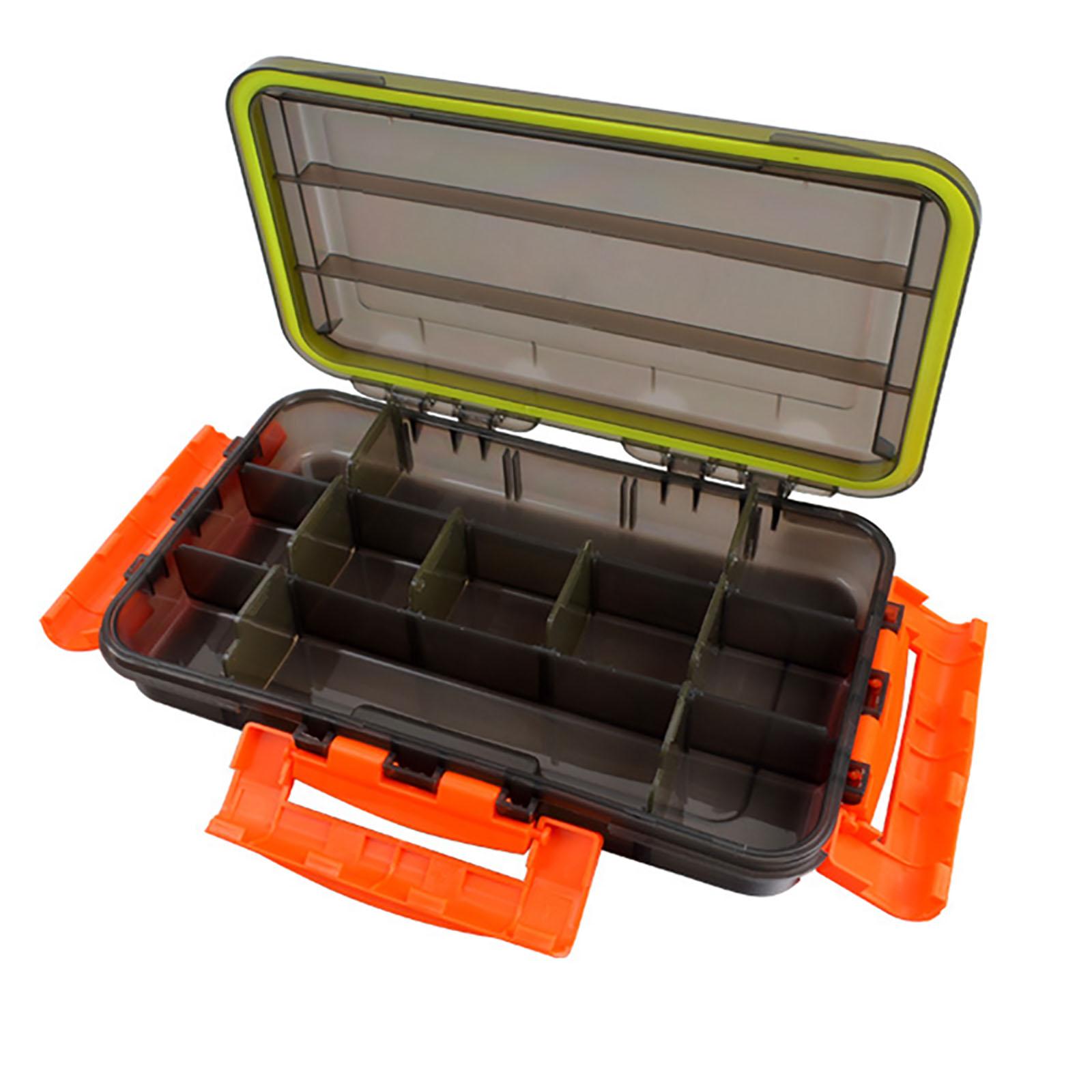 

Waterproof Fishing Tackle Box Lure Trays Container With Dividers Plates Fishing Bait Organizer Storage Box small brown #1