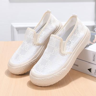 Sommer neue Damen Fischer Schuhe Damen hohle bestickte lässige Stoffschuhe Damen weiche Sohle