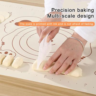 1Pc Silicone Pastry Mat Baking Mat Non-Stick Dough Mat Pastry Mats For Rolling Dough With Measurements For Cookies Pizza Cake