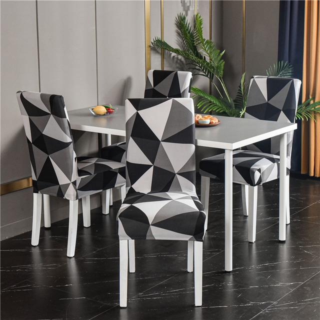 Stretchy Patterned Dining Room Chair Covers Set of 1 ,Washable Dining Chair Covers ,Great Decor for Home Hotel Party Banquet