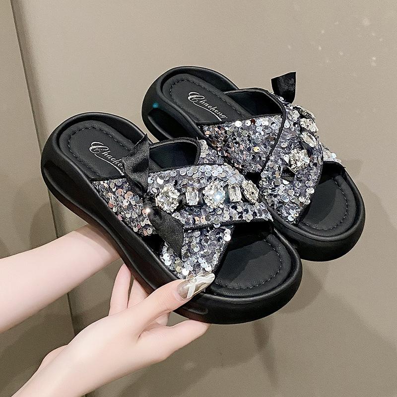 Fashion Beach Shoes House Slippers Platform Slipers Women Slides Sabot Genuine Leather 2025 Women's Genuine Leather Shoes Ladies' Slippe