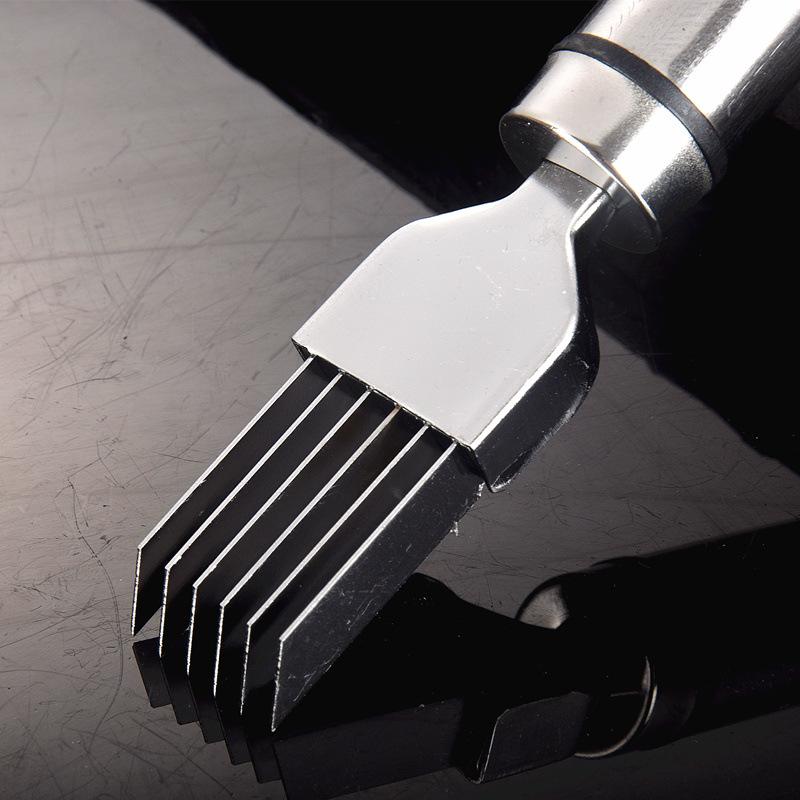 430 Stainless Steel Multifunctional Onion and Vegetable Slicer, Six-Blade Kitchen Tool for Ham, Scallions, and Celery