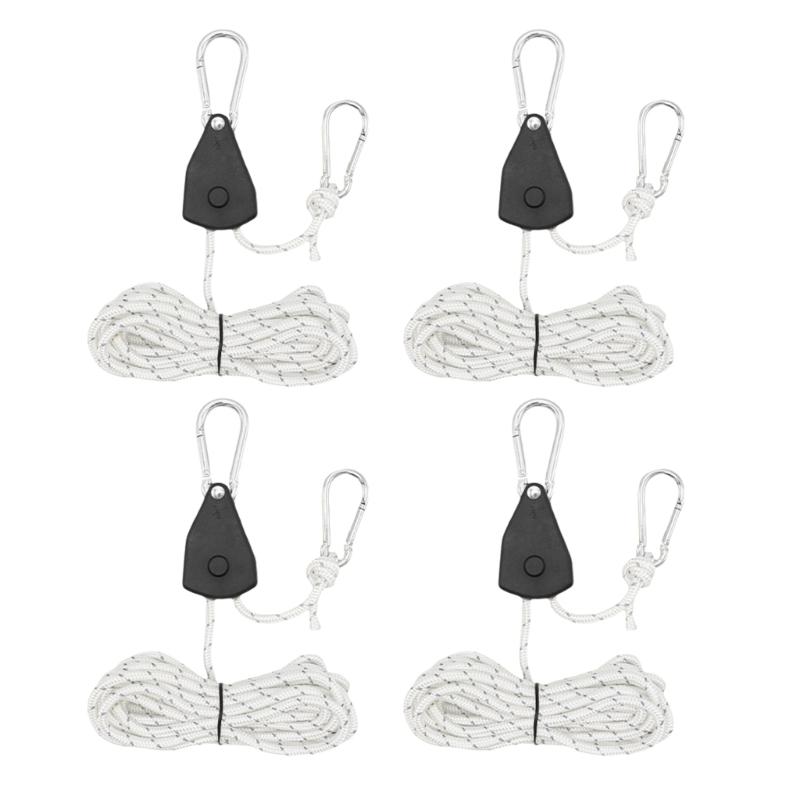 

Heavy Rope Hanger Adjusted Internal Gear Ratchet Pulleys Rope Plant Growth Tent Rope with Hook білий